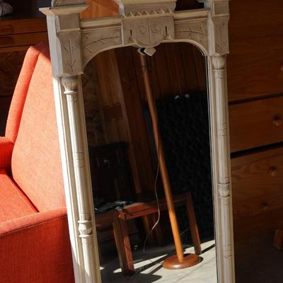 VICTORIAN HALL MIRROR EASTLAKE STYLE /PAINTED WHITE
