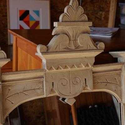 VICTORIAN HALL MIRROR EASTLAKE STYLE /PAINTED WHITE