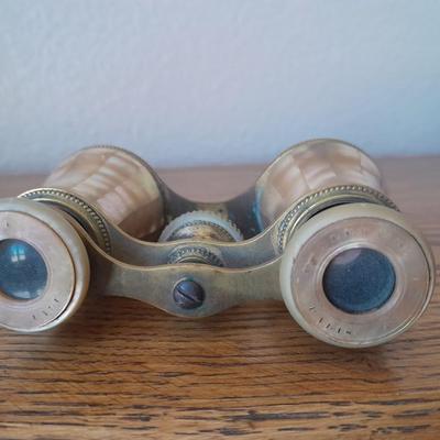 ROSEVILLE POTTERY AND ANTIQUE MOTHER OF PEARL OPERA GLASSES