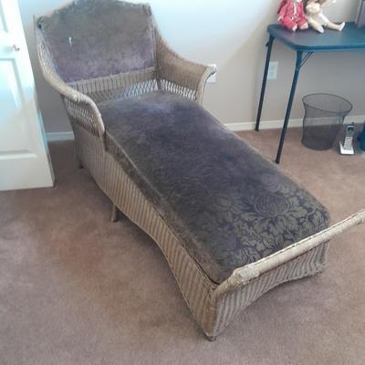 ANTIQUE WICKER CHAISE LOUNGE