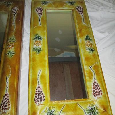 Pair of Large Mirrors with Grapevines