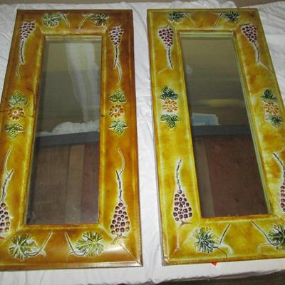 Pair of Large Mirrors with Grapevines