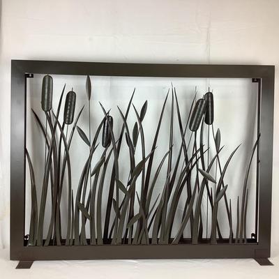6447 Crate and Barrel Iron Cattail Screen Wall Hanging