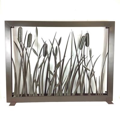 6447 Crate and Barrel Iron Cattail Screen Wall Hanging