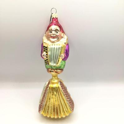 1642 Christopher Radko Elf with Accordion Glass Ornament