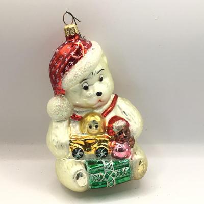 1650 Christopher Radko Charity Bear Glass Ornament