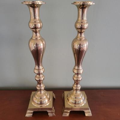 Collection of Four Brass Candlesticks (LR-DW)