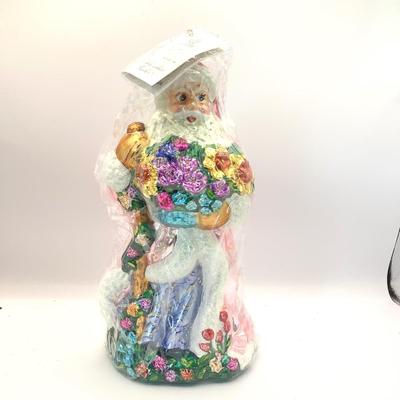 1668 Christopher Radko Rogers Garden Springtime Santa Glass Ornament
