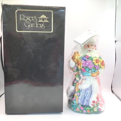 1668 Christopher Radko Rogers Garden Springtime Santa Glass Ornament