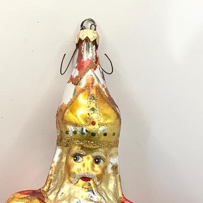 1670 Large Christopher Radko Bishop Santa Glass Ornament