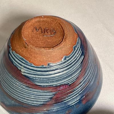 Potter-Signed Chip/Dip Bowl & More Pottery (FR-RG)