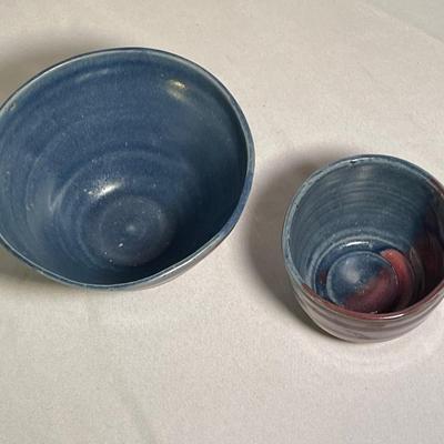 Potter-Signed Chip/Dip Bowl & More Pottery (FR-RG)