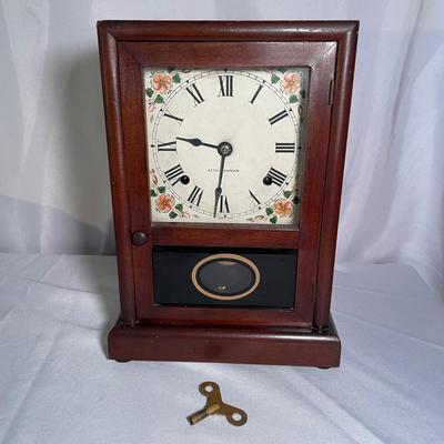 Seth Thomas Mantel Clock, Key Wind Pendulum Movement (FR-RG)