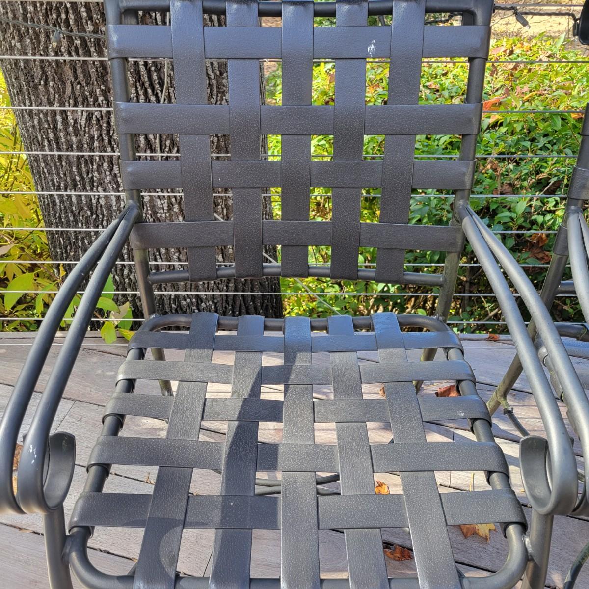 Five Black Aluminum and Vinyl Patio Chairs (DDW)