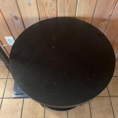Black Multi-Tiered Table & Floor Lamp w/ Shade (FR-KW)