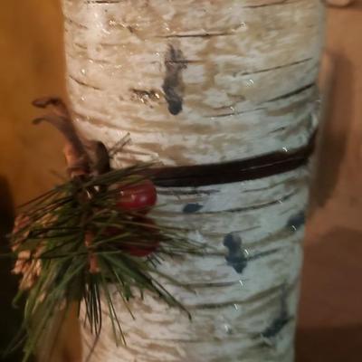 Rustic Birch Wood Candle