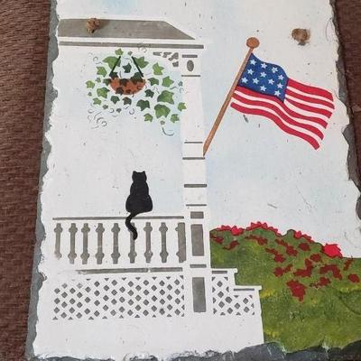 Slate painted Welcome sign