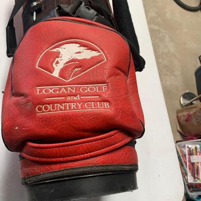 #53 Red Leather Golf Club Bag