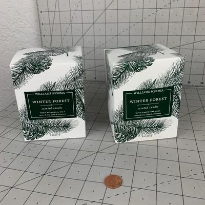 #84 Two Williams Sonoma Winter Forest Scented Candles