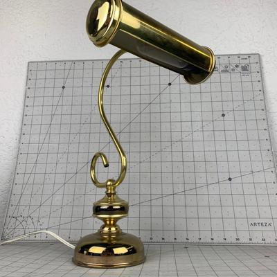 #119 Vintage Brass Library Lamp