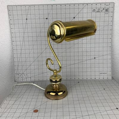 #119 Vintage Brass Library Lamp