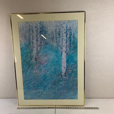 #192 Blue Winter Forest Framed Print