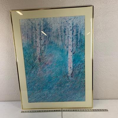 #192 Blue Winter Forest Framed Print