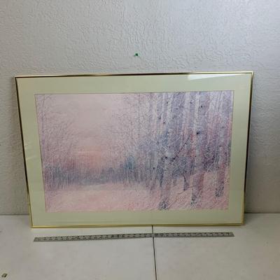 #194 Matching Pink Winter Forest Framed Print