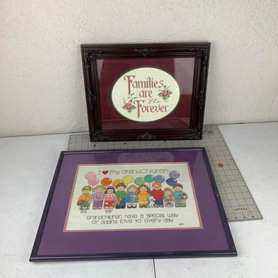#208 Families are Forever & I Love My Grandchildren Framed Pieces