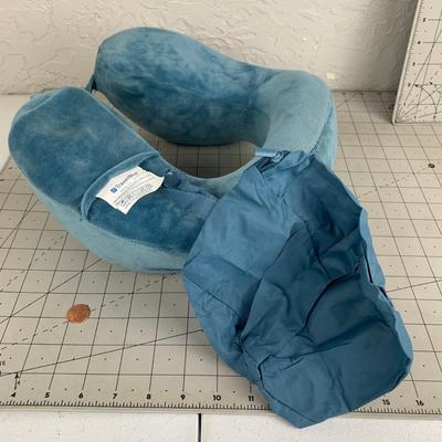 #237 Blue Travel Pillow With Cover