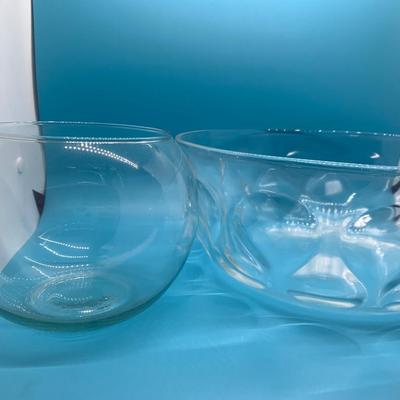 Pyrex ovenware large bowl & glass fish bowl