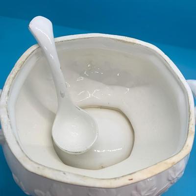 White tureen- 3 piece & small Asian bowl
