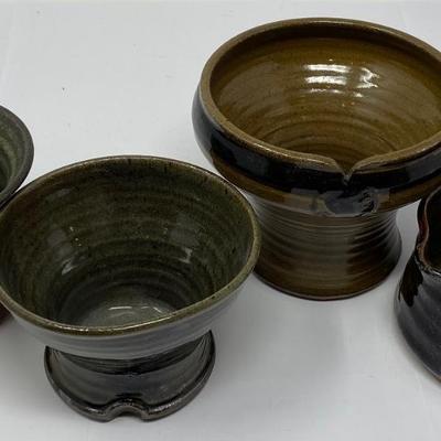 1980s To 1990s Vintage Studio Art Mixed Pottery Set Signed Gregory