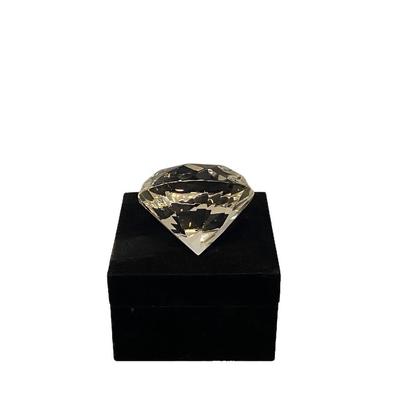 Large Elan Crystal Diamond Paperweight