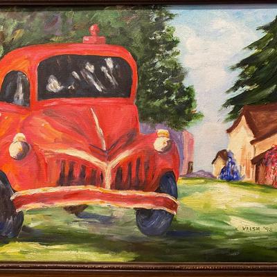 Red Truck Art by Dorothy Walsh