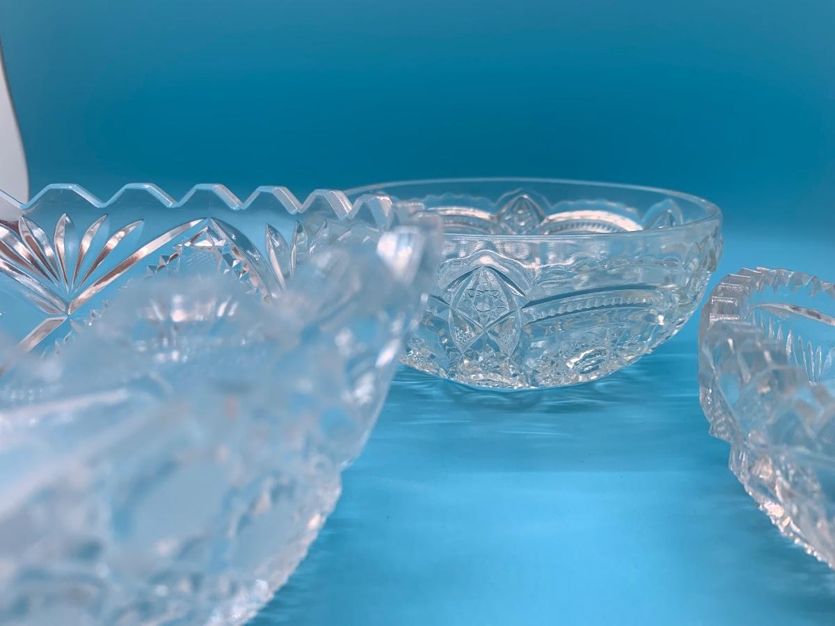 3 Vintage glass bowls