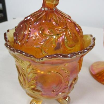 Carnival Glass Bowl Vase & Candy Dish