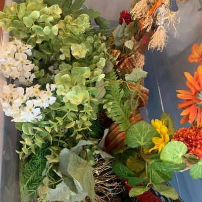 Fall wreath & greenery bin