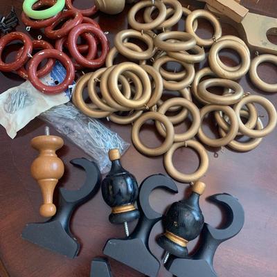 DIY curtain rings, rod holders, and end knobs