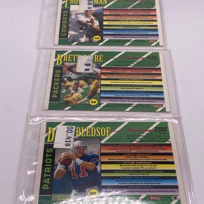 Troy Aikman, Brett Favre, and Drew Bledsoe Football Trading Cards
