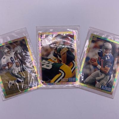 Troy Aikman, Brett Favre, and Drew Bledsoe Football Trading Cards
