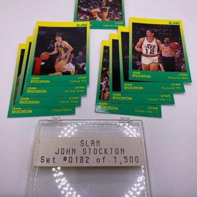 Limited Edition Slam Basketball Trading Cards; John Stockton- Set 0182/1500