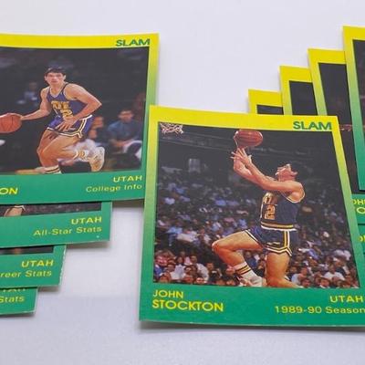 Limited Edition Slam Basketball Trading Cards; John Stockton- Set 0182/1500