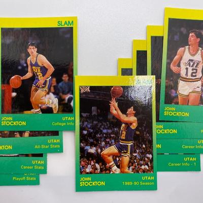 Limited Edition Slam Basketball Trading Cards; John Stockton- Set 0182/1500