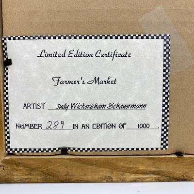 Signed Limited Edition "Farmer's Market" by Judy Wickersham Schauermann