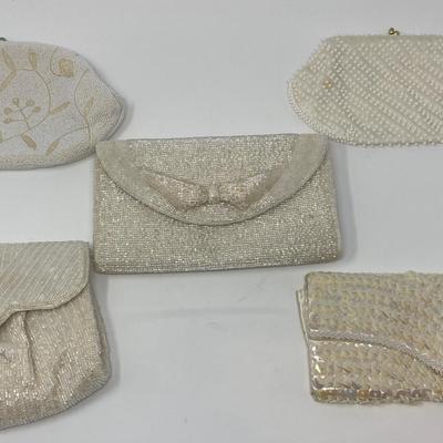 Vintage White and Ivory Micro-Bead Clutches