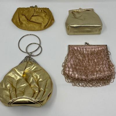 Vintage Gold and Rose Gold Micro-Bead and Sequin Clutches