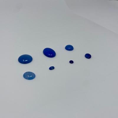 Collection of Dyed Blue Agate Cabochons