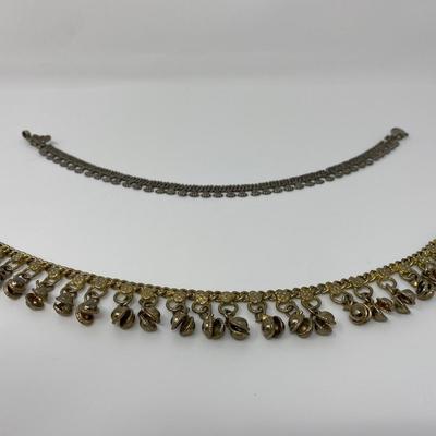 Collection of Vintage Bronze Tone Bell Anklets