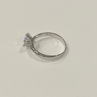 18K Rolled White Gold Plated Engagement Ring